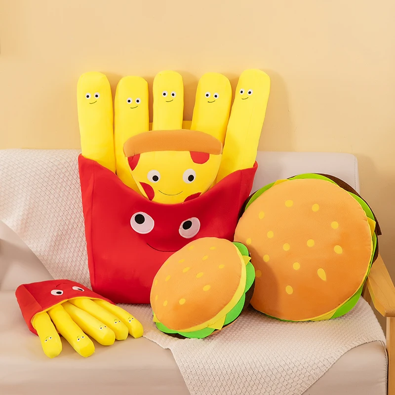Foody Snacks - Batatas fritas hambúrguer brinquedo de pelúcia