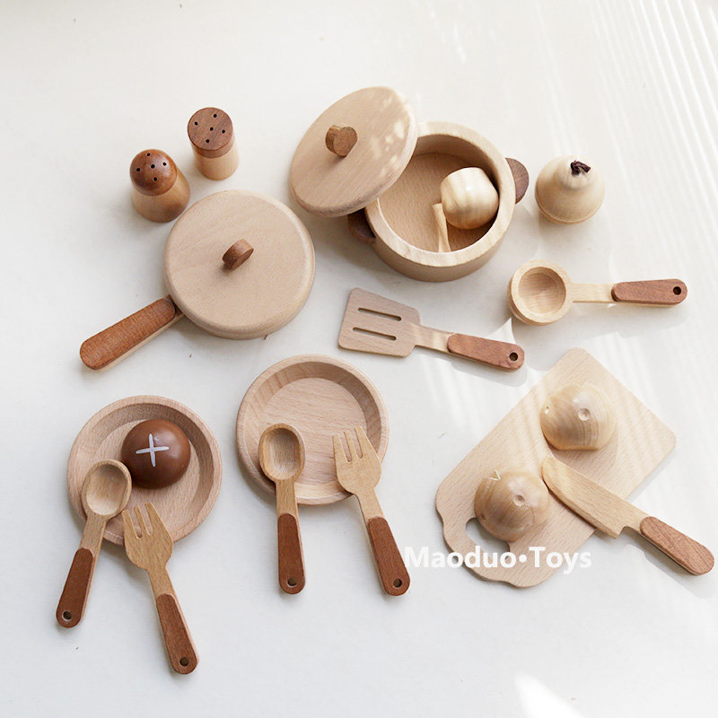 Food Grocery Snacks - Conjunto de cozinha infantil de madeira