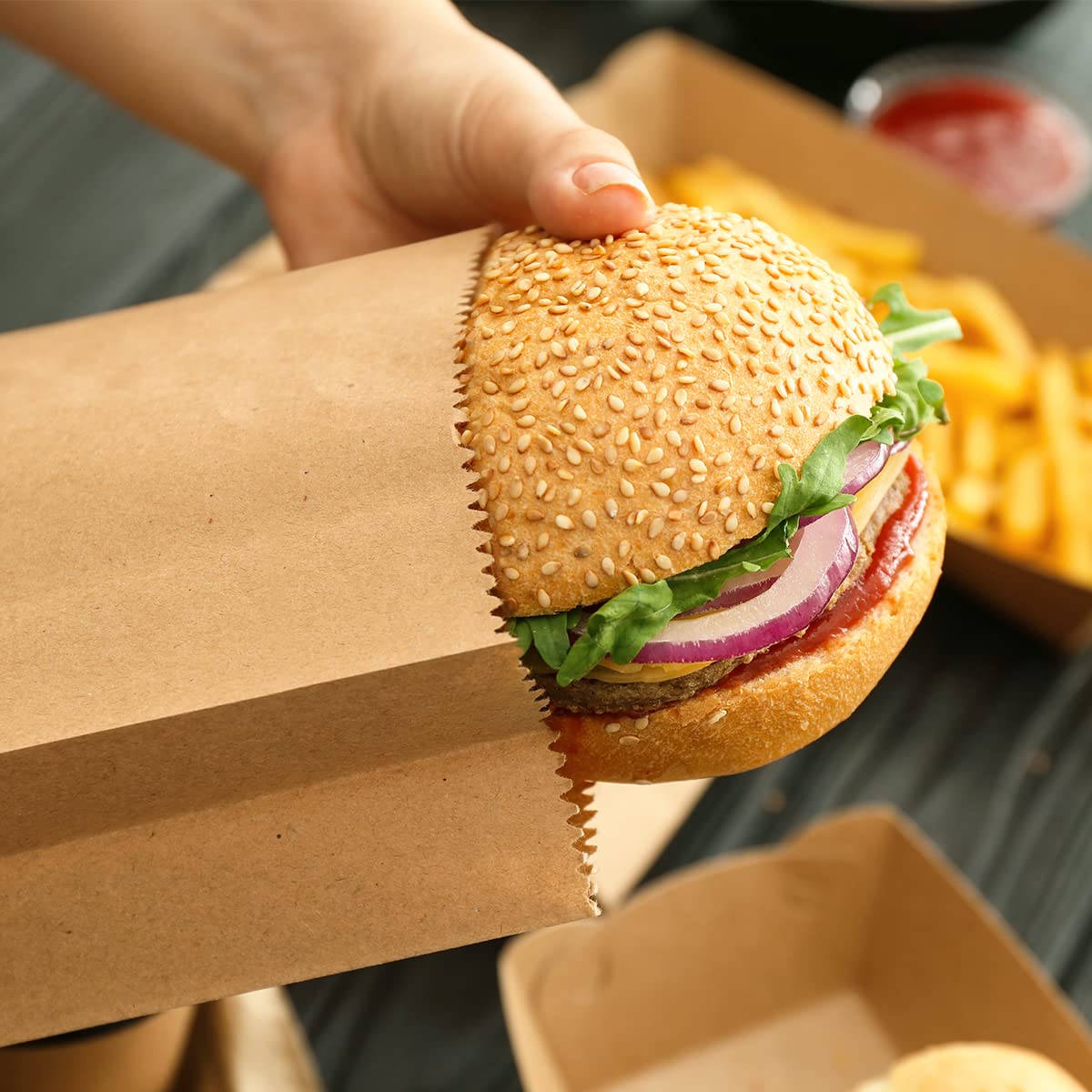 50/100 unidades de Sacos de Pa - Food Grocery Snacks avaliação e preço